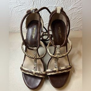 Michael Kors Snake Valera Ankle-Wrap Sandals Ladies size 8